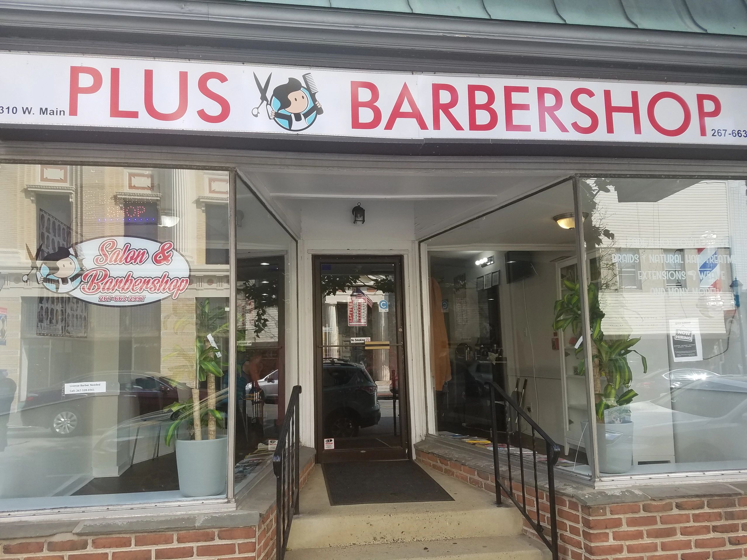 Plus Barbershop storefront exterior
