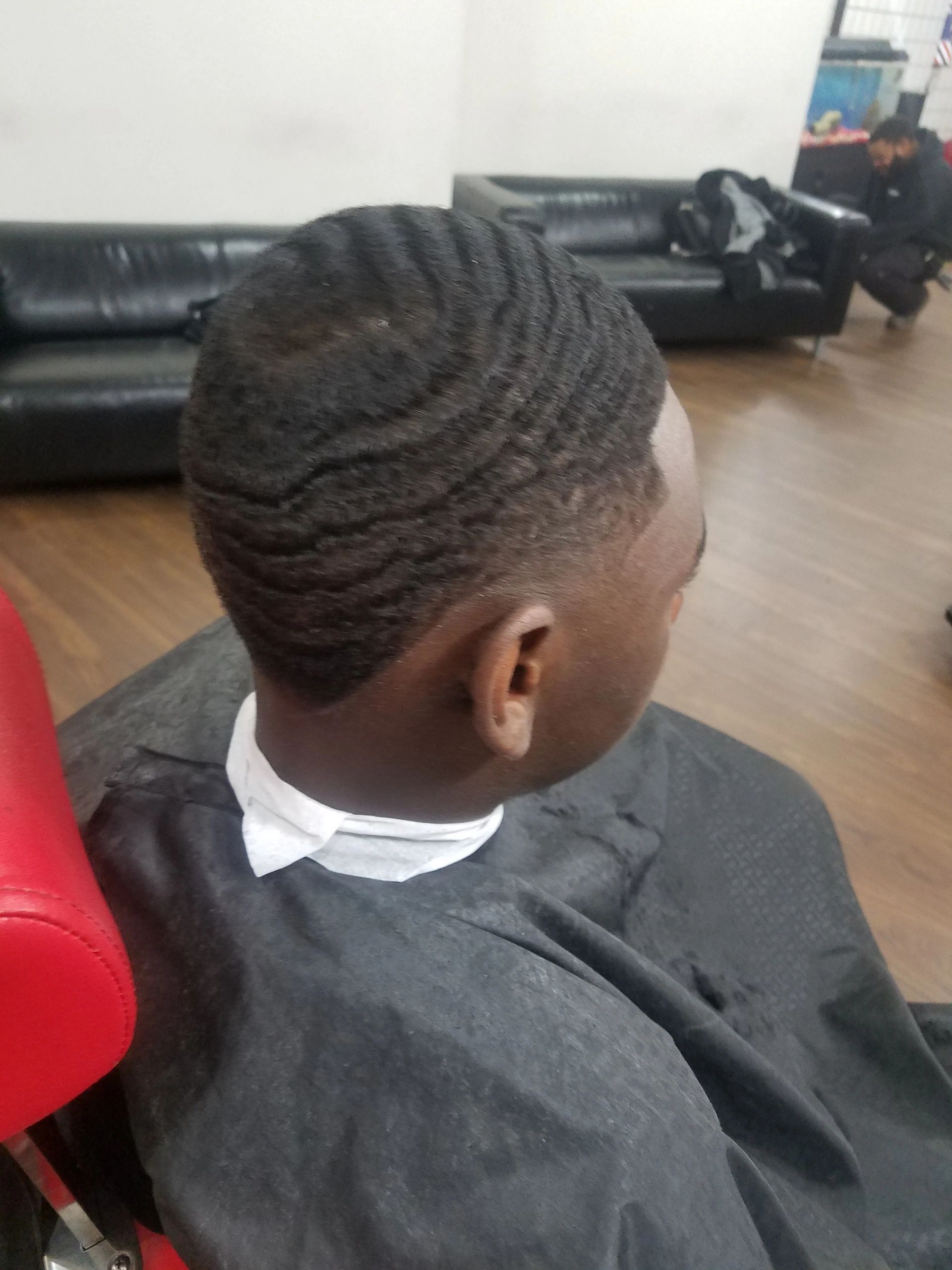 Braided hairstyle close up