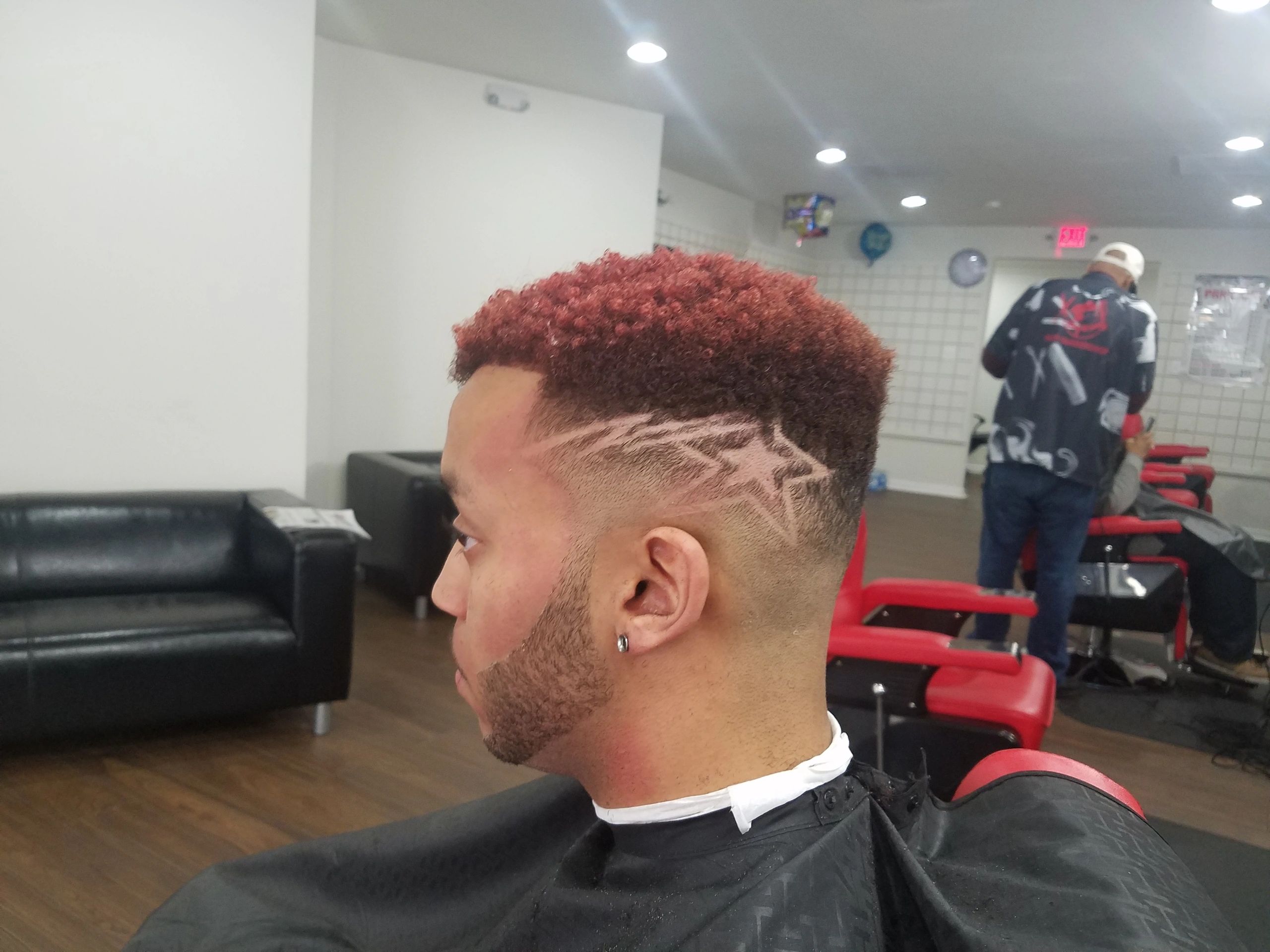 Fresh fade haircut in barbershop